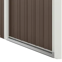 Outsunny Abri de Jardin en Métal 1,1 m², Cabane Jardin Extérieure, Porte Coulissante Verrouillable, 136x87x176cm, Marron(m-10)