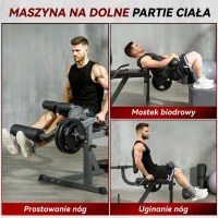 SPORTNOW Regulowany wyciąg nóg, stalowy, z obciążeniem, czarny(m-4)