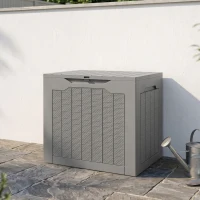 Outsunny Baule da Esterno da 97L in PP, Baule da Giardino Impermeabile con Maniglie Integrate e Gancio per Lucchetto(m-12)