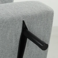 HOMCOM Poltrona Letto con Schienale Regolabile 3 Posizioni, Cuscino Sfoderabile in Tessuto Effetto Lino, Grigio Chiaro(m-10)