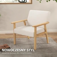 HOMCOM Fotel jadalniany, tapicerowany, drewniana rama, 64 x 70 x 72 cm(m-4)