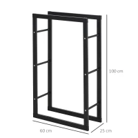 HOMCOM REGAŁ NA DREWNO OPAŁOWE 100 kg STAL czarny(m-3)