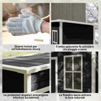 Outsunny Casetta da Giardino 1.14m² in PP e Alluminio con Pavimento, Capanno da Giardino, Tetto Inclinato, Nero(m-7)