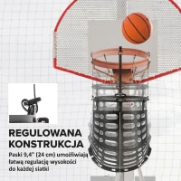 SPORTNOW Basketball Rebounder, Height Adjustable Basketball Hoop Ball Returner with 360° Rotatable Return Chute, Black(m-5)