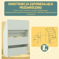 HOMCOM Dziecięcy regał z szufladą, regał na książki z przegrodami, 60 x 29,9 x 90 cm, zielony(m-5)