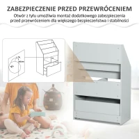 HOMCOM Regał dziecięcy z szufladą, Regał na książki z przegródkami, 60 x 29,9 x 90 cm, Szary(m-6)