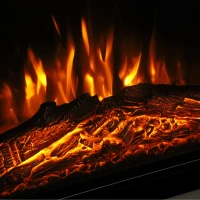 HOMCOM Camino Elettrico da Terra con Cornice Porta TV 50'', 900/1800W, Effetto Fiamma 3D LED Realistico, Bianco(m-11)