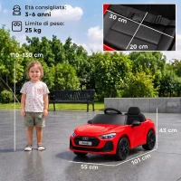 AIYAPLAY Macchina Elettrica per Bambini 12V Audi A5L con Telecomando, Batteria al Litio, 2 Motori, Telecomando, Rosso(m-3)