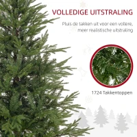 HOMCOM Kerstboom 150 cm, realistisch uiterlijk, snel op te zetten, inclusief standaard, brandveilig kunststof(m-5)