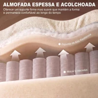 HOMCOM Poltrona Relax Reclinável Elétrica Elevatória com 2 Pontos de Massagem, Assento com Molas e Apoio para os Pés, Chenille Creme(m-6)