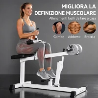 SPORTNOW Macchina per Polpacci Seduti, Macchina per Polpacci Regolabile, per Allenamento Gambe Polpacci, Bianco(m-7)