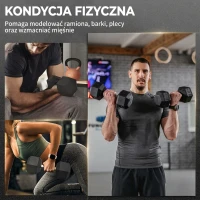 HOMCOM hexagon dumbbells handvat gekarteld 2 x 15 kg(m-7)