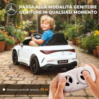 AIYAPLAY Macchina Elettrica per Bambini 12V Mercedes-AMG, Auto Elettrica Bambini, 2 Motori, Telecomando, Bianco(m-5)
