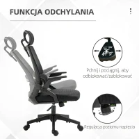 Vinsetto Fotel Biurowy Obrotowy, Regulowany, z Podparciem Głowy, 60 x 61 x 121,5 cm, Czarny(m-5)