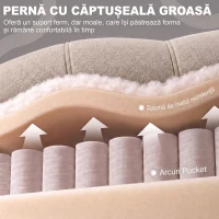HOMCOM Fotoliu Electric cu Ridicare și Reclinare, Încălzire, Masaj, Efect In, 2 Telecomenzi, Crem(m-6)