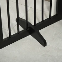 PawHut Cancellino per Cani Pieghevole a 3 Sezioni in Legno, Barriera per Cani con Piedini, 154.5x29.5x61cm, Nero(m-10)