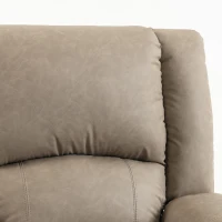 HOMCOM Sillón Relax Reclinable Manual de PU con Reposapiés Asiento Ancho Acolchado Grueso Reclinable hasta 155° Caqui(m-14)