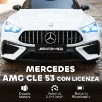 AIYAPLAY Macchina Elettrica per Bambini 12V Mercedes-AMG, Auto Elettrica Bambini, 2 Motori, Telecomando, Bianco(m-4)