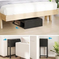 HOMCOM Faltbarer Schreibtisch, zum Beistelltisch umwandelbar, offenes Regal, Schwarz(m-7)