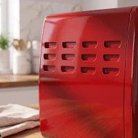 HOMCOM Fornetto Elettrico da 10L Temperatura Regolabile e Timer, Griglia e Teglia Incluse, 36.5x26x22 cm, Rosso(m-12)