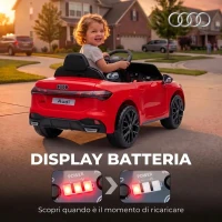 AIYAPLAY Macchina Elettrica per Bambini 12V Audi A5L con Telecomando, Batteria al Litio, 2 Motori, Telecomando, Rosso(m-8)