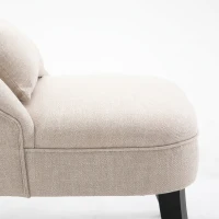 HOMCOM Fotel relaksacyjny z poduszką, styl lniany, wygodny(m-6)