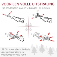 HOMCOM Kerstboom 150 cm, realistisch uiterlijk, snel op te zetten, inclusief standaard, brandveilig kunststof(m-7)