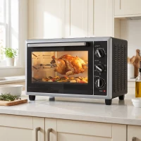 HOMCOM Forno Elettrico Ventilato 32L 1500W, Temperatura Regolabile 90-230°, 6 Modalità di Cottura, Porta in Vetro(m-2)