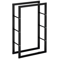 HOMCOM REGAŁ NA DREWNO OPAŁOWE 100 kg STAL czarny(m-12)