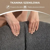 HOMCOM Fotel Lounge z Podłokietnikami, Wykończenie Lniane, Obrotowy, z Metalowymi Nogami, do Salonu, Kuchni, Sypialni, Ciemnoszary(m-6)