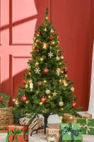 HOMCOM 4FT Christmas Tree Warm White LED Light Holiday Home Decoration, Green(m-2)