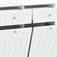 HOMCOM Mobile Bagno Basso, Mobiletto Bagno Salvaspazio con 2 Cassetti e 2 Cesti Portabiancheria, 78x38x90 cm, Bianco(m-11)