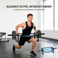 SPORTNOW Barra Olimpica Esagonale, Barra Bilanciere 5cm con Capacità 300kg per Panca, Stacchi, Scrollate, Nero(m-5)