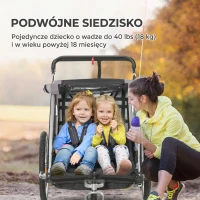 2 w 1 Przyczepka dziecięca, składana, z odczepianym kołem(m-5)