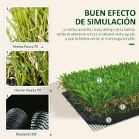 Outsunny Césped Artificial 3x1 m con Altura de Hierba 25mm Rollo de Hierba Sintética de Exterior para Jardín y Terraza(m-6)
