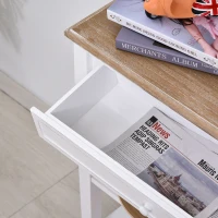 HOMCOM Console Table Hallway Side Desk 1 Drawer 2 Shelves Worktop Handle Retro Elegant Style Home Display Storage for Bedroom Livingroom(m-13)