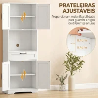 HOMCOM Armário Despenseiro de Cozinha 170 cm com Prateleiras Ajustáveis, Prateleira Aberta e Gaveta(m-5)