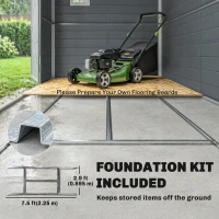 Outsunny 7.9ft x 6.2ft Aluminium Frame and Plastic Wall Shed, with Foundation - Grey(m-7)