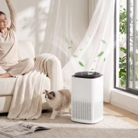 HOMCOM Purificator de Aer Smart cu Aplicație, WiFi, pentru 27 m², Filtru HEPA, CADR 225 m³/h, 28 dB(m-12)