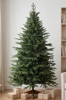 HOMCOM 180 cm Artificial Christmas Tree Full Hinged Xmas Tree Solid Pine Wood Stand, Green(m-2)