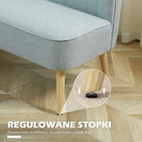 HOMCOM 2-osobowa sofa, miękkie obicie, łatwa w pielęgnacji, udźwig do 220 kg, 117 x 56,5 x 77 cm, jasny zielony(m-7)