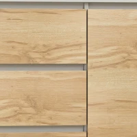 HOMCOM Aparador com 2 Portas e 3 Gavetas, Móvel de TV até 55 Polegadas, 120x35x74,5 cm, Branco e Carvalho(m-12)