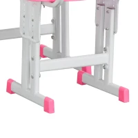 HOMCOM Kids Desk and Chair Set Adjustable Height Study Table Set with Drawer, Book Stand, Pen Slot - Pink(m-10)
