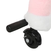 AIYAPLAY Rocking Horse, Plush Ride On Horse with Hoof Sounds, Music, Rolling Wheels and Pedal for 3-7 Years, Up to 50kg, Pink(m-10)