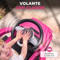 HOMCOM Coche Correpasillos para Niños de 1-3 Años con Licencia Mercedes G350 Capota Extraíble y Barandilla 85,5x40,5x95 cm Rosa(m-7)