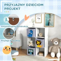 Regał dziecięcy ZONEKIZ z 3 szufladami na zabawki Biały+Szary 61,8 x 29,9 x 91,5 cm(m-4)