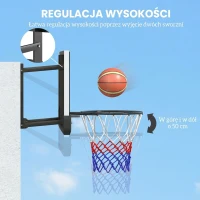 Kosz do koszykówki z montażem na ścianie, czarny, do wnętrz i na zewnątrz(m-5)