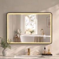 HOMCOM Specchio Bagno con Luce LED 100x70cm, 3 Colori Dimmerabili, Bluetooth, Specchio da Parete Rettangolare, Nero(m-14)