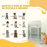 PawHut Cancelletto di Sicurezza per Cani Estensibile 76-104cm, Alto 104cm, Cancellino Cani Taglia Grande, Bianco(m-9)