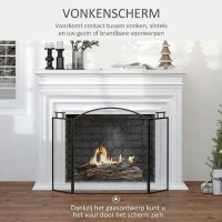 HOMCOM schoorsteenrooster schoorsteenscherm(m-4)
